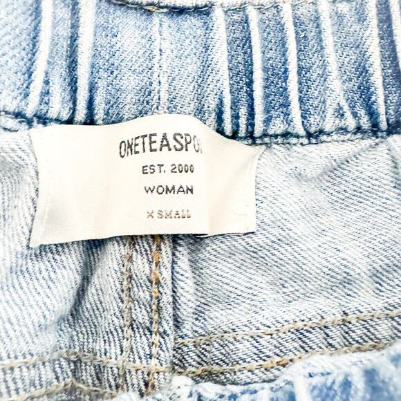 One Teaspoon Shabbies Light Wash Denim Cargo Jogger Jeans Size XS - Picture 6 of 8
